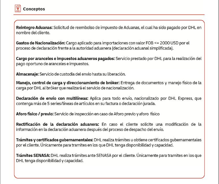 DHL Peru fee concepts explanation